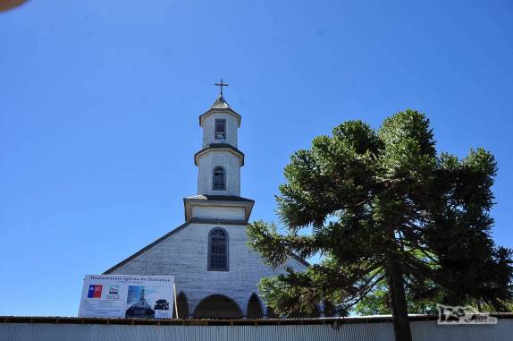 Igreja de Dalcahue, na ilha de Chiloé, no sul do Chile